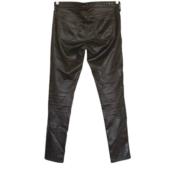 AG Adriano Goldschmied Legging Ankle Super Skinny Ankle Brown Coated Jean 29R - Picture 3 of 11